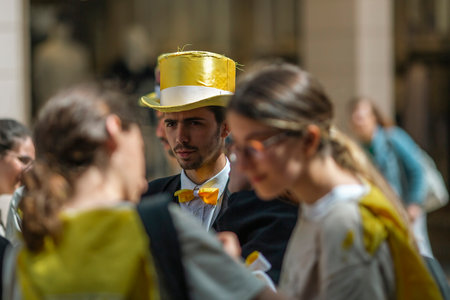 PORTO, PORTUGAL - MAY 8, 2023: Charity Day as part of Queima das Fitas - annual festivity of...