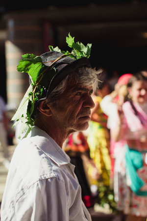 PORTO, PORTUGAL - YUL 1, 2023: Closing the week of Saint John festival, the popular marches aka Rusgas take to streets in the city. Festivities have been held in the Porto for more than six centuries.のeditorial素材