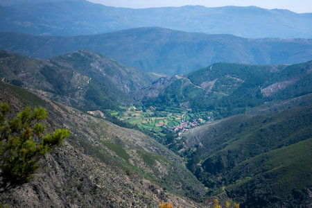 View of a mountain range in the north of Portugalの写真素材