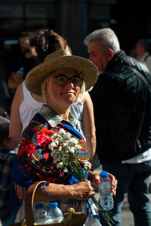 PORTO, PORTUGAL - JUL 1, 2023: Closing the week of Saint John festival, the popular marches aka Rusgas take to streets in the city. Festivities have been held in the Porto for more than six centuries.のeditorial素材