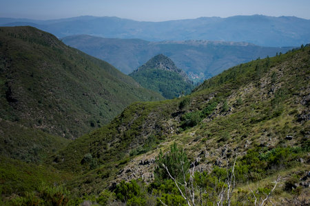 Mountainous landscape in northern Portugalの写真素材