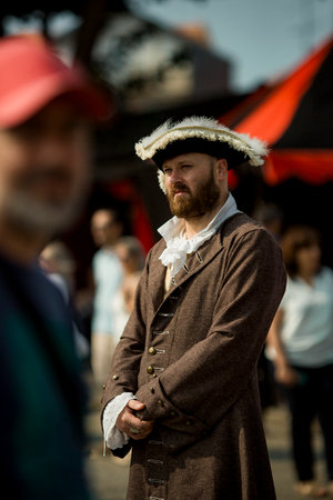 PORTO, PORTUGAL - JUL 9, 2023: During the annual Pirates Leca da Palmeira festival in Matosinhos Castle built 1638. Held by the municipality in order to preserve the historical and cultural heritage.のeditorial素材