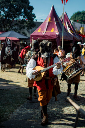 PORTO, PORTUGAL - JUL 7, 2023: During the annual Pirates Leca da Palmeira festival in Matosinhos Castle built 1638. Held by the municipality in order to preserve the historical and cultural heritage.のeditorial素材