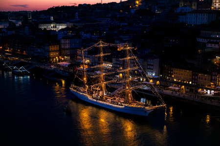 PORTO, PORTUGAL - MAY 21, 2023: The training ship Sagres is in Porto to celebrate the Navy Day on...
