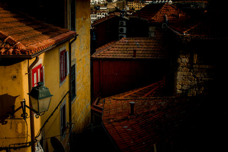 The Ribeira Streets, Porto, Portugal.の写真素材