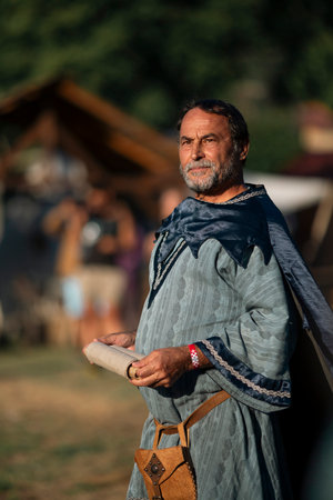SANTA MARIA DA FEIRA, PORTUGAL - AUG 3, 2023: During annual Viagem Medieval festival. The 26th...