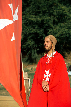 SANTA MARIA DA FEIRA, PORTUGAL - AUG 3, 2023: During annual Viagem Medieval festival. The 26th...