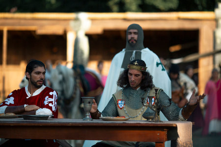 SANTA MARIA DA FEIRA, PORTUGAL - AUG 3, 2023: During annual Viagem Medieval festival. The 26th...
