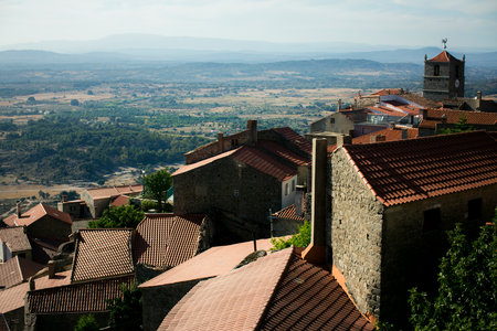 View of the stone houses of the village of Monsanto, known as the most Portuguese village in Portugal.の写真素材
