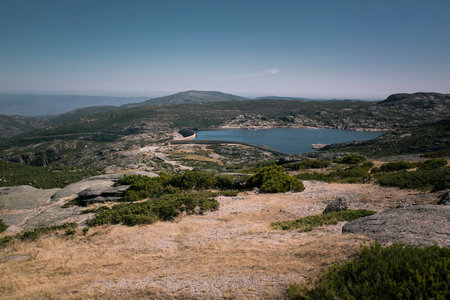 A small body of water in the Sierra da Estrella mountain range, Portugal.の写真素材