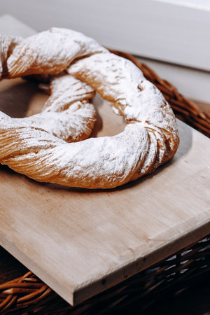This is a deliciously exquisite Twisted Pastry that is beautifully topped with powdered sugar