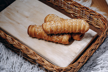 Indulge in these Golden Pastry Treats beautifully arranged on a Wooden Platter
