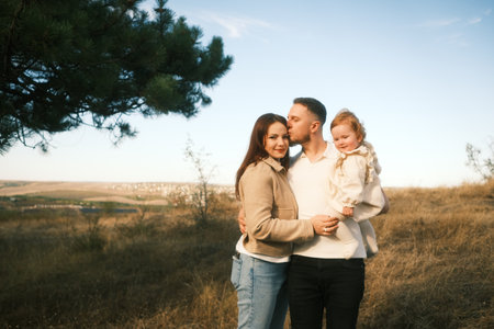 Family Embrace in Nature A Cherished, Unforgettable Moment Together in the Great Outdoorsの写真素材