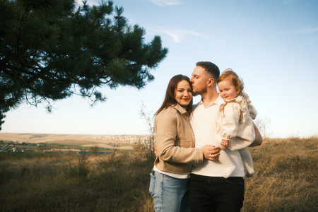 Family Bonding in Nature Cherishing Togetherness Through Beautiful Moments and Memoriesの写真素材