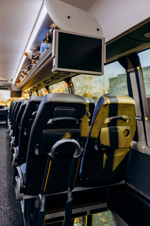 Relaxing ride with cozy seating and picturesque daytime landscapeの写真素材