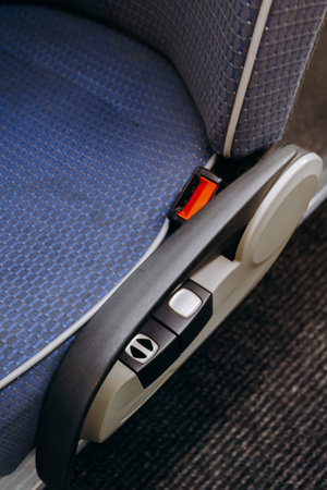 Closeup of car seat details reflects routine upkeepの写真素材