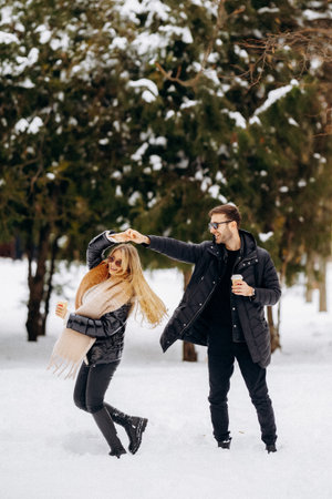 Energyfilled street style captured in bright snowy setting mindsの写真素材