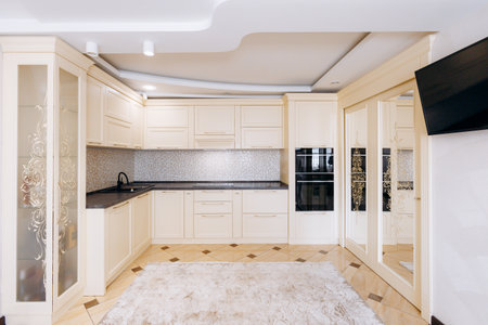 Modern culinary area with sophisticated design elementsの写真素材