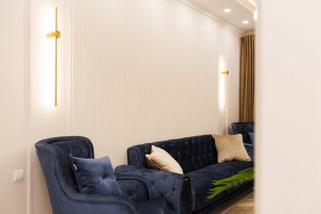 Stylish interior featuring comfortable seating and ambient lighting