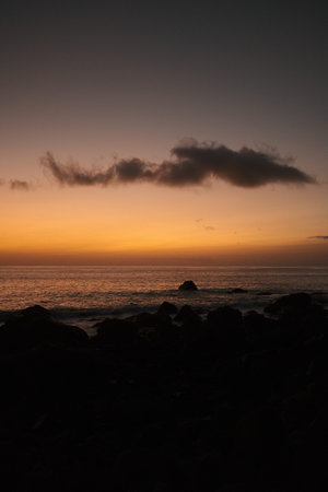 Panoramic ocean horizon and relaxing