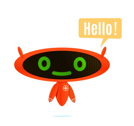 Medical Chatbot concept. Online Assistant. Cartoon flat style illustrationのイラスト素材