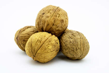 walnuts on a white background