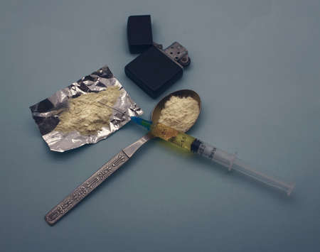 Drug Dose Syringe Powder Addiction