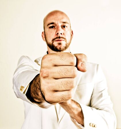 A male model, photographed in the studio.の写真素材