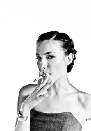 A young female model, photographed in the studio.の写真素材