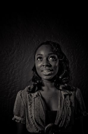 A young african american girl, photographed in the studio.の写真素材