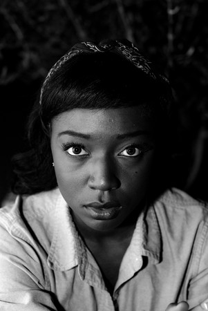 A young female model, photographed outside.の写真素材