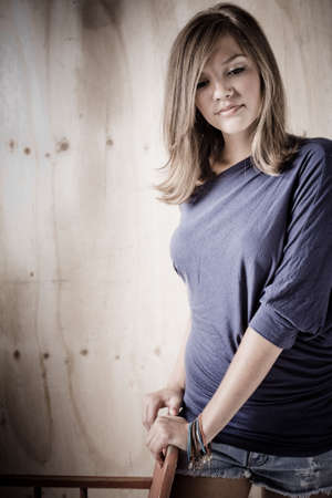 A young female model, photographed in the studio.の写真素材