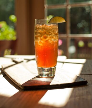 Masterfully prepeared cocktails, photographed in a restaurant on a farm.の写真素材