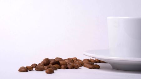 espresso cup and coffee beansの写真素材