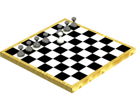pawns on chessboardの写真素材