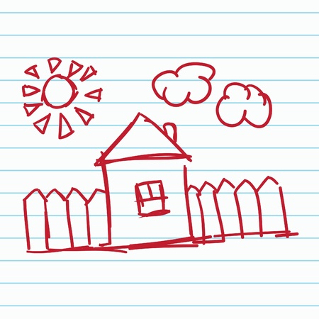 Hand drawn homeのイラスト素材