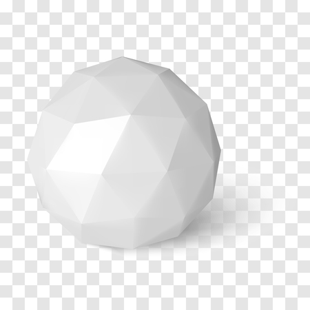 Sphere on transparency background, low poly object with shadowのイラスト素材