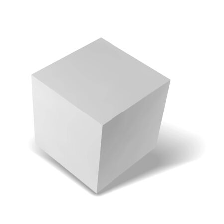 Realistic box on white background with shadow, isolated objectのイラスト素材