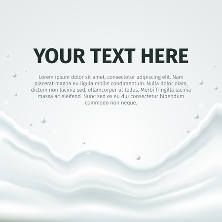 Your text here with milk splash, illustrationのイラスト素材