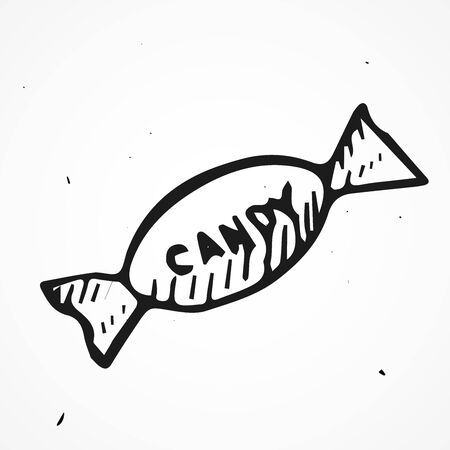 Sweet candy hand drawn, vector doodle objectのイラスト素材