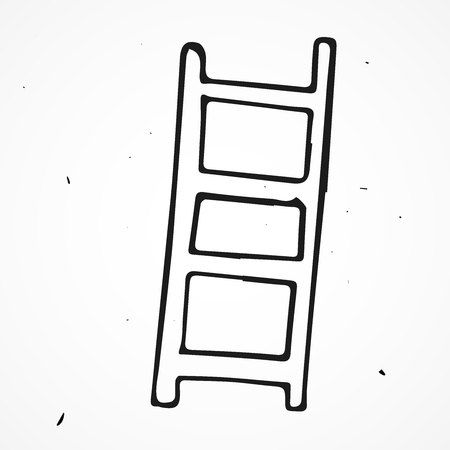 Vector doodle ladders, stepladders hand drawn objectのイラスト素材