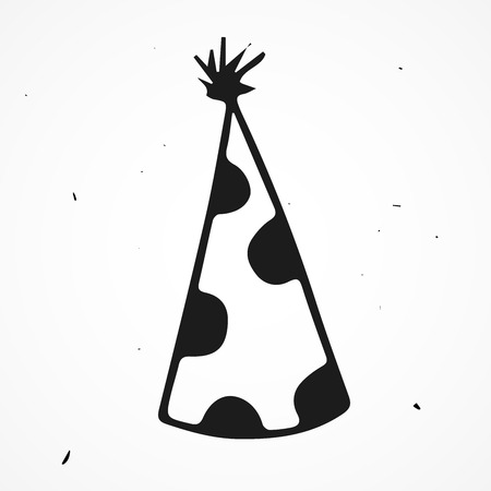 Hand drawn wizard hat, vector doodle objectのイラスト素材