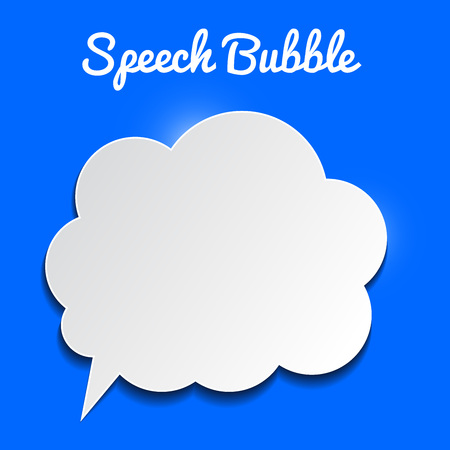 vector isolated speech bubble on blue backgroundのイラスト素材