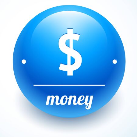 Vector money symbol on blue awesome sphereのイラスト素材
