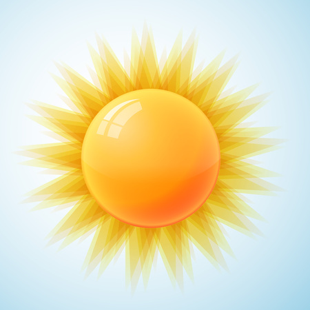 Sun isolated on white background, vector illustrationのイラスト素材