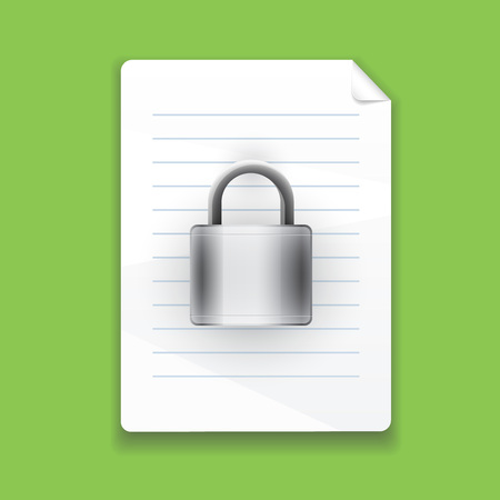 sheet of paper with padlock, vector illustrationのイラスト素材