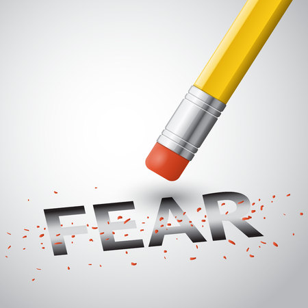 erase the inscription fear, vector illustration with textのイラスト素材