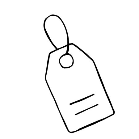 Vector Doodle Tag. isolated hand drawn elementのイラスト素材