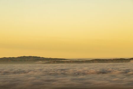 Clouds over San Francisco skyline early morningの写真素材