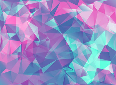 Abstract modern background with triangles in bright colors. Pink background. Can be used for...